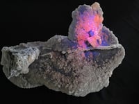 Image 13 of Large UV Calcite On Druzy Quartz Statement Piece #1924
