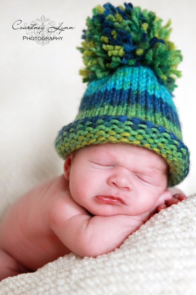 baby boy pom pom hat