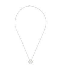 Image 2 of Silver&White Clover Necklace