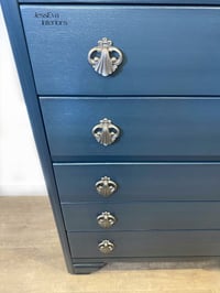 Image 3 of Vintage Lebus CHEST OF DRAWERS painted in dark blue