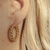 Image 1 of Gold Twist Hoops