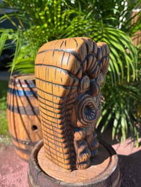 Image 2 of Custom Woodgrain Tiki Loa Tiki Mug - Jungle  Green