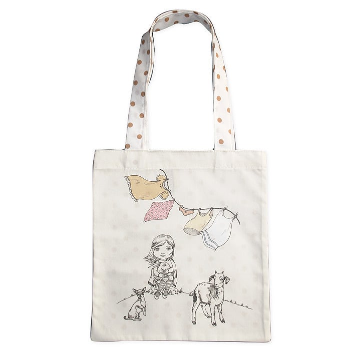 Image of Sac en coton enfant Fille et les animaux