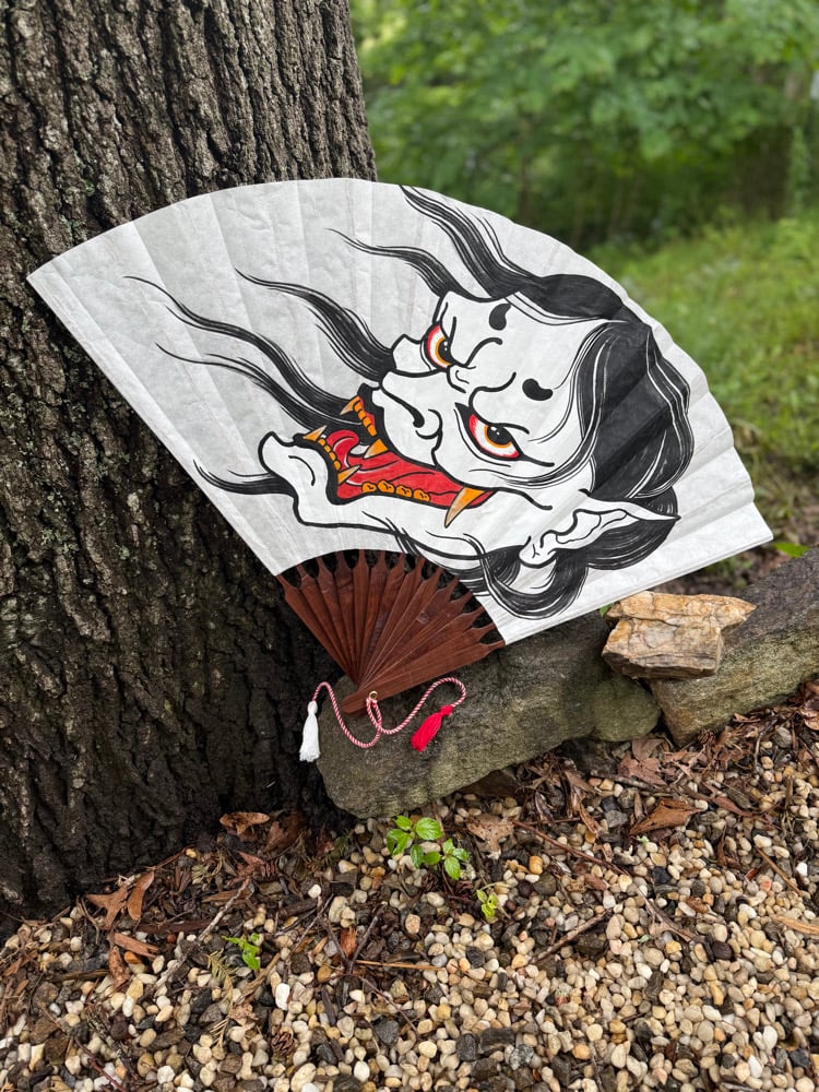 Image of Hannya Fan in Black Walnut