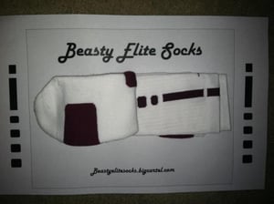 Image of White/Maroon Elite Socks