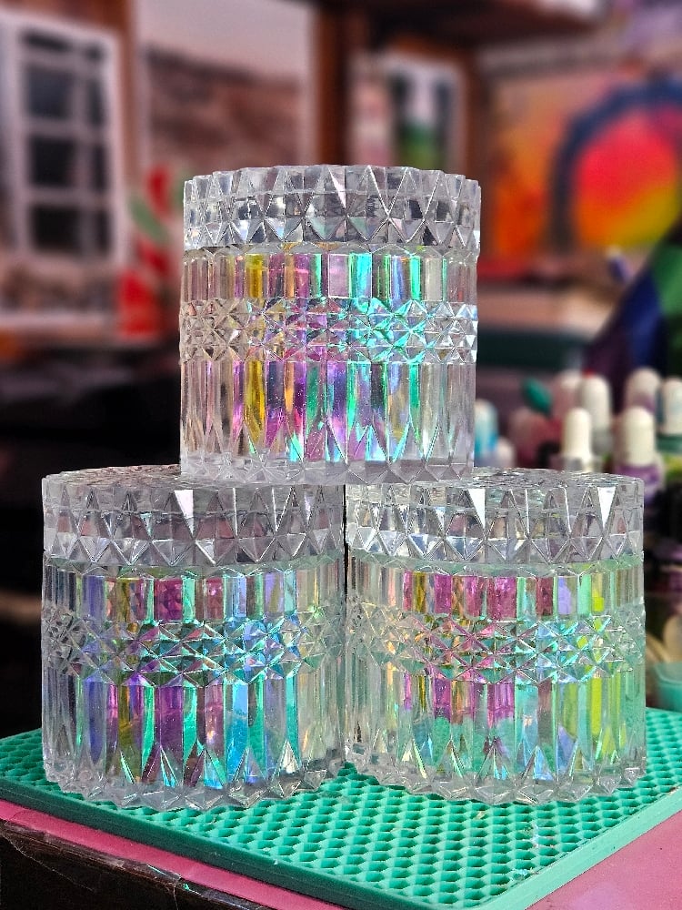 Image of Clearidescent Diamond Cut Box/ Lantern option 2