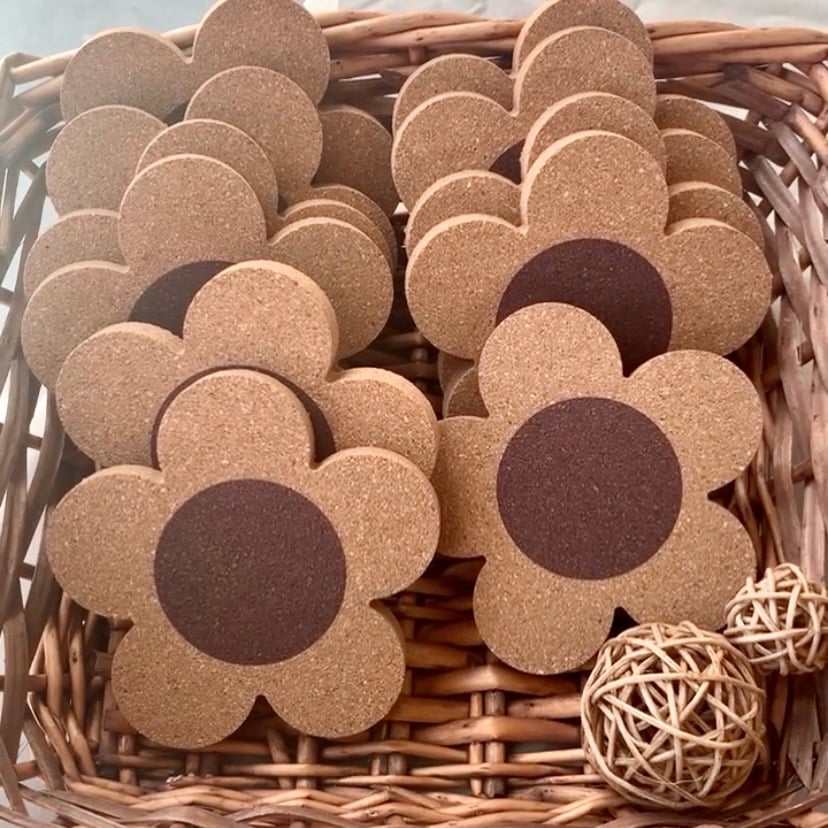 Image of Flower Cork Coasters 