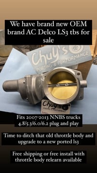 Chuys Ported New LS3 90MM Ported Throttle Body Upgrade for 2007-2013 GM Trucks