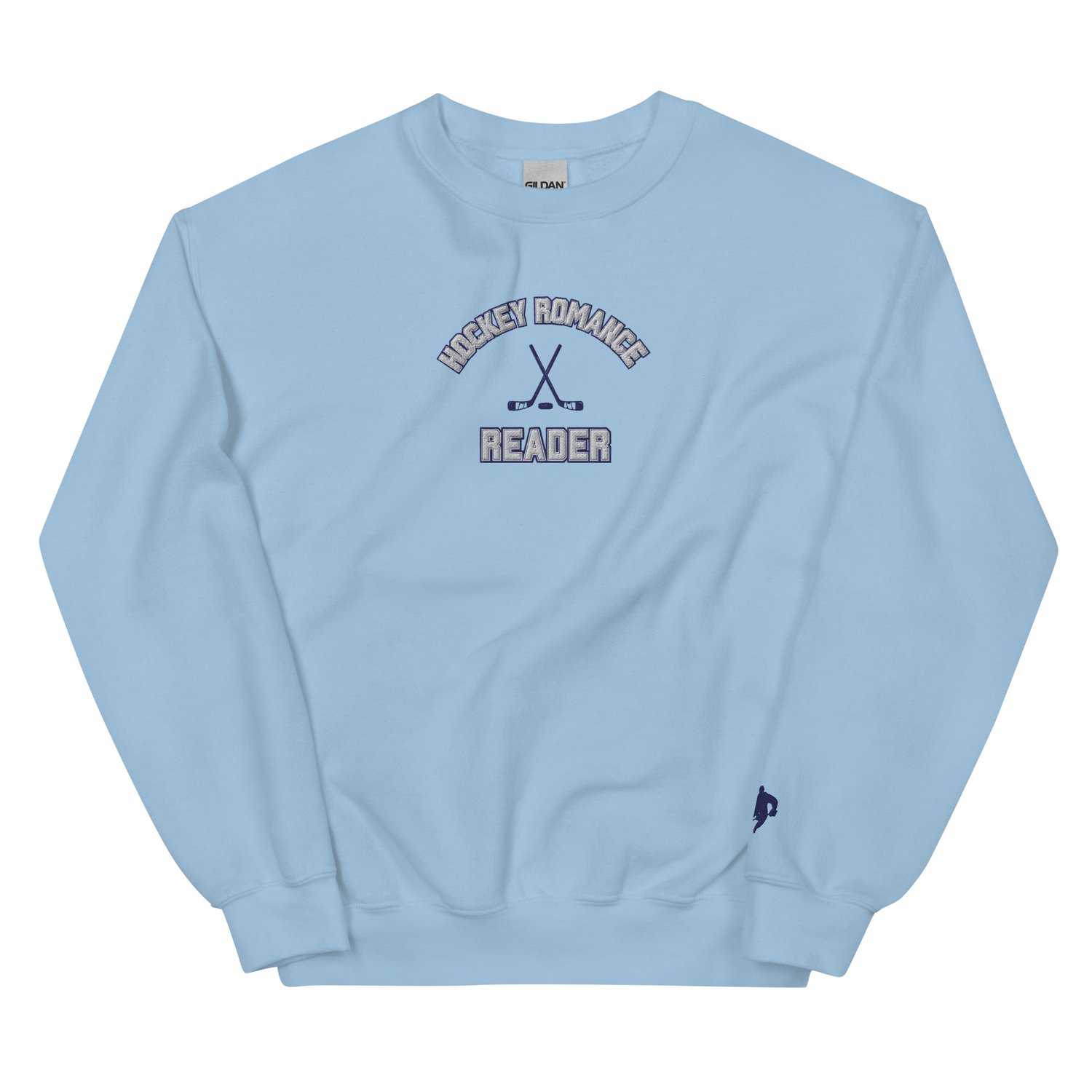 Image of Hockey romance embroidery Unisex Sweatshirt with shirt detail 