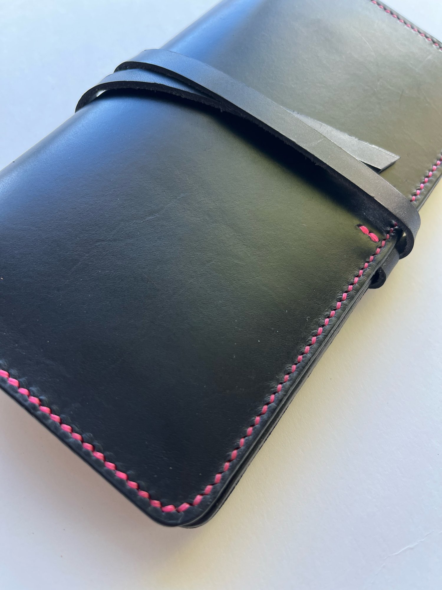 Image of Black Vachetta Wrap Clutch Wallet 
