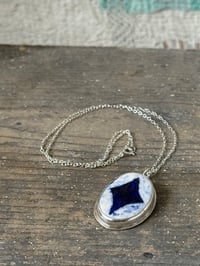 Image 1 of Porcelain silver necklace - diamond
