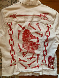 Image 9 of "Swan Song" - White Printed Denim Jacket