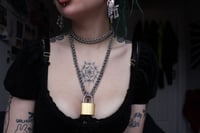Image 4 of Double chainmail padlock neck chain