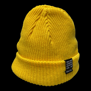Image of S&P-“Multi Branded Tag” Logo PatchWork Beanie (Yellow)