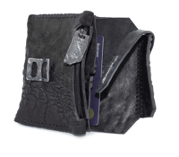 Image 2 of Object Dyed Black Reverse Culatta Leather Zip Cardholder