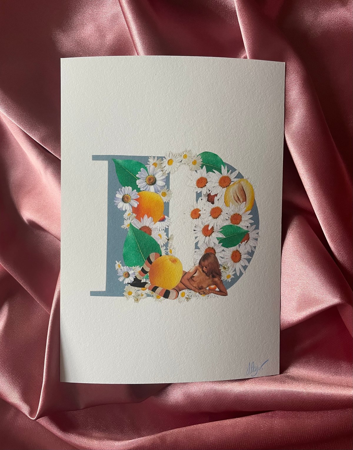 D is for Damson letter print 