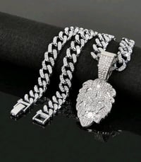 Image 2 of 1pc New Design Hip-Hop Punk Style Lion Head Pendant Necklace