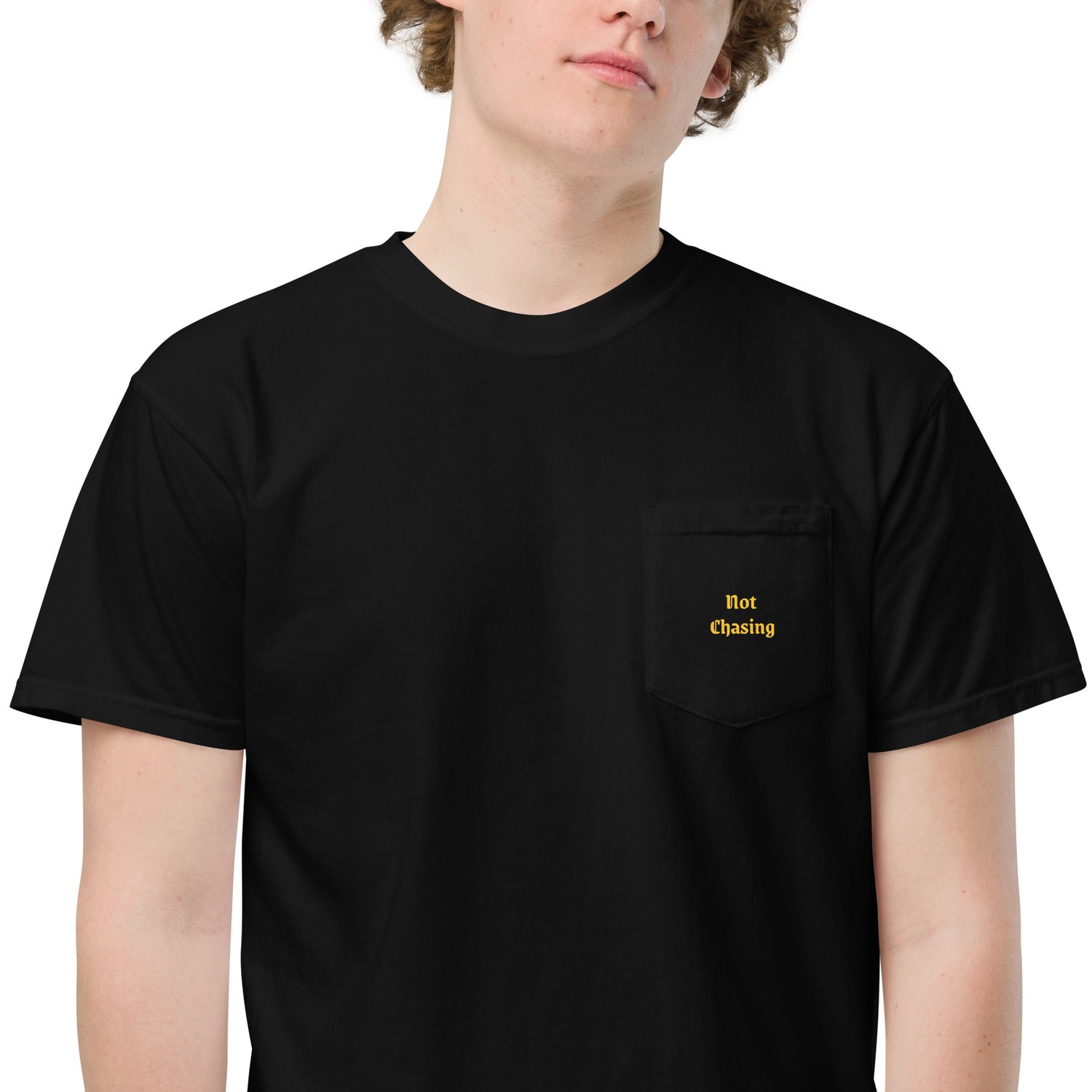 Image of "Not Chasing" Unisex garment-dyed pocket t-shirt
