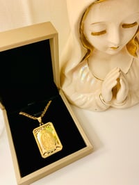 Image 3 of Virgen Maria Double-Layered Medallion Necklace 