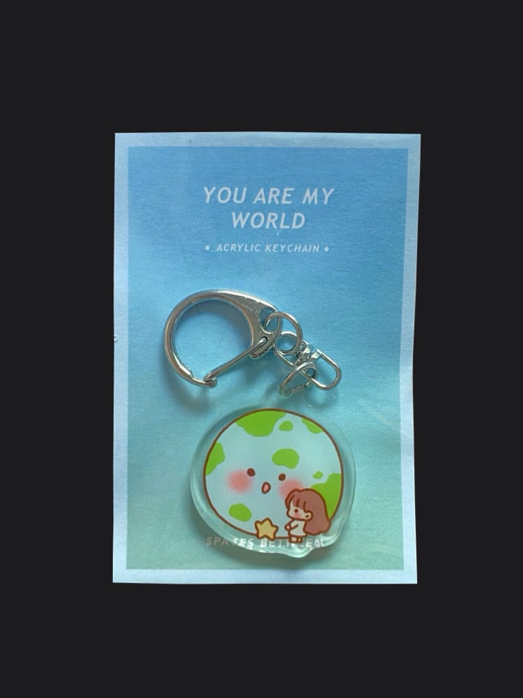 Image of You're My World Keychain