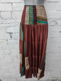 Image 4 of Zara Split Skirt- Jade Green and Brown