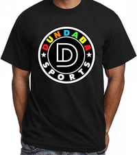 DUNDADA Sports Circular D Design Black T-Shirt