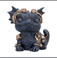 Image 3 of Gearling Black Steampunk Dragon 14.6cm