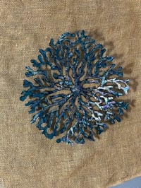 Image 2 of Coral Bowl Iridescent Blue 18”