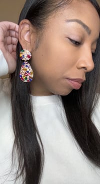 Image 3 of Tear drop bling earrings 