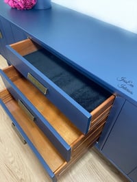 Image 5 of Mid Century Modern G Plan SIDEBOARD / TV CABINET / DRINKS CABINET in navy blue 