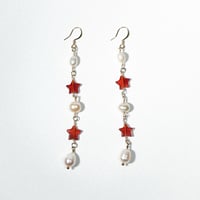 Image 1 of carnelian falling star earrings