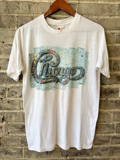 Image of 1986 Vintage “CHICAGO  WORLD TOUR 86-87” CONCERT TEE, SIZE: LARGE