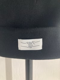 Image 2 of HANDSHAKE RIB BEANIE BLACK