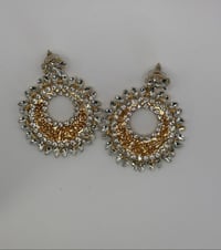 two tone gold & silver earring 