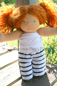 Image of Black and White Ruffle Rumba Rhumba Pants for 15" Doll Waldorf