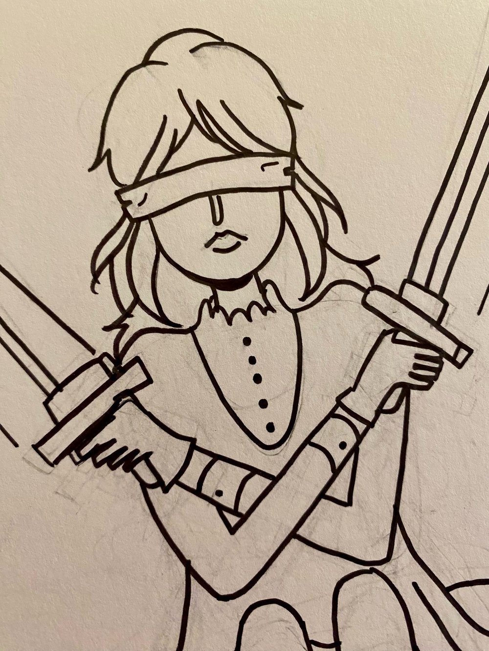TWO OF SWORDS drawing