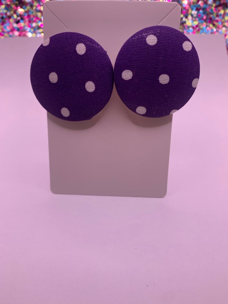 Image of Poka Dot Button Earrings