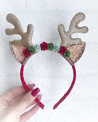 Image 2 of Christmas hair accessories Reindeer ears headband, Christmas hair accessories 