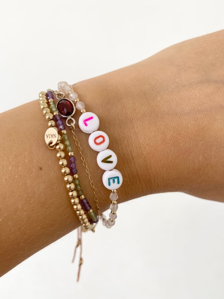 Image of Eternity Rocks LOVE Letters bracelet