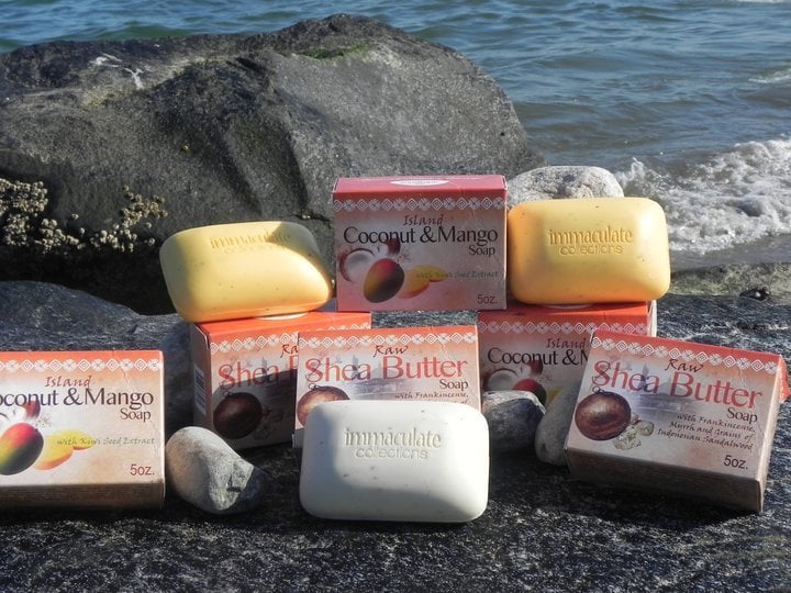 Image of RAW SHEA BUTTER SOAP WITH FRANKINCENSE, MYRRH AND GRAINS OF INDONESIAN SANDALWOOD