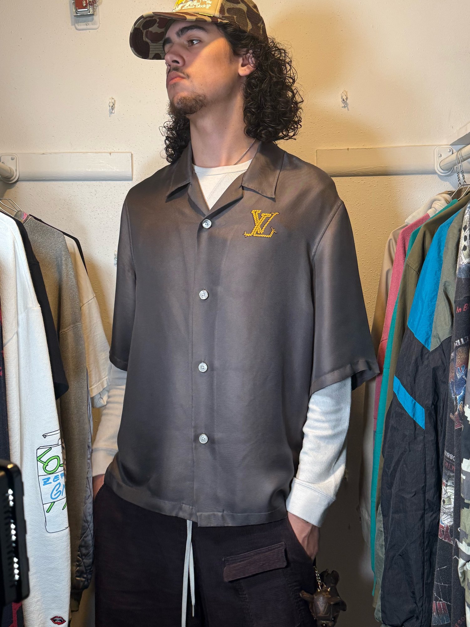 Image of Louis Vuitton SS24 by Pharrell 'Lovers' Button-Up