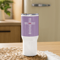 Image 4 of Travel mug with a handle (Lord's prayer on light purple)