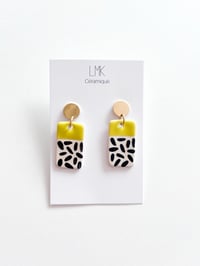 Paire de boucles d'oreilles céramique TOTEM RECTANGULA PM citron