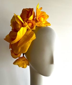 Image of Yellow silk flowers headpiece 