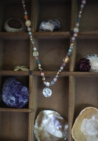 Image 5 of Moon face ~ Starburst crystal beaded necklace