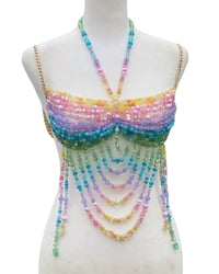 Image 1 of Rainbow Beaded Bralette