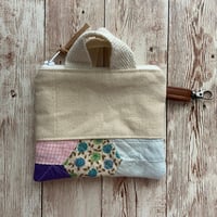 Image 4 of “Vintage Quilt” Mini Canvas &  Quilted Bottom Zipper Bag