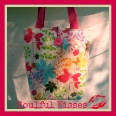 Image of Enchanted Fushia Forest - Cute Kiss Tote Handbag Handmade