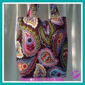 Image of  My Paisley Dream - Cute Kiss Tote Handbag Handmade