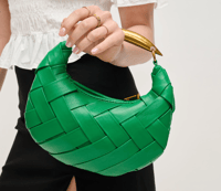 Green Woven Crossbody Purse 